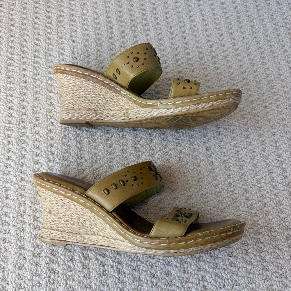 Nuture Wildflower Studded Wedge Sandals Earthy Boho Hippie